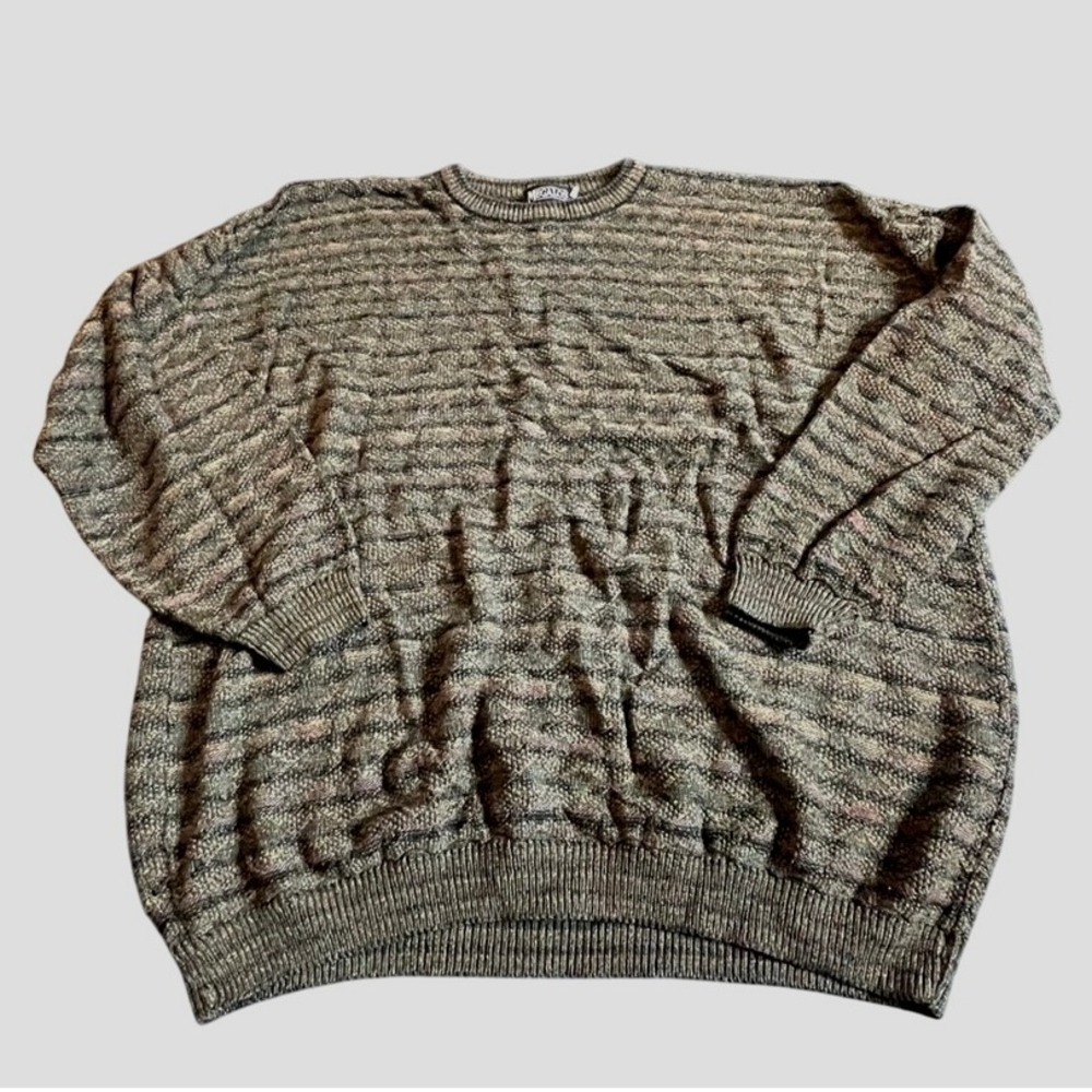MEGALOS Mens 2X Knit Sweater‎ Textured Stripes Pullover